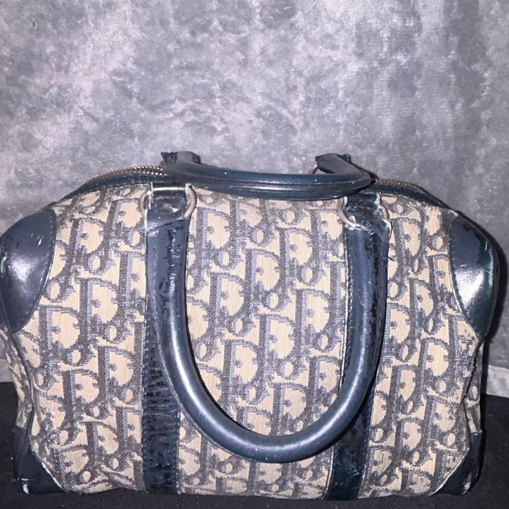 Designer Monogram Blue and Cream Women's Bag
